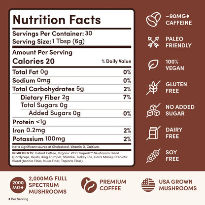 Mushroom Coffee Dark Roast (30 Servings)